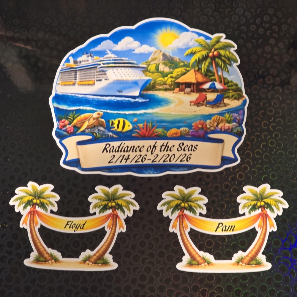 Royal Caribbean Cruise Magnet Personalized Cruise Door Magnet Tropical Beach - Picture 2 of 2
